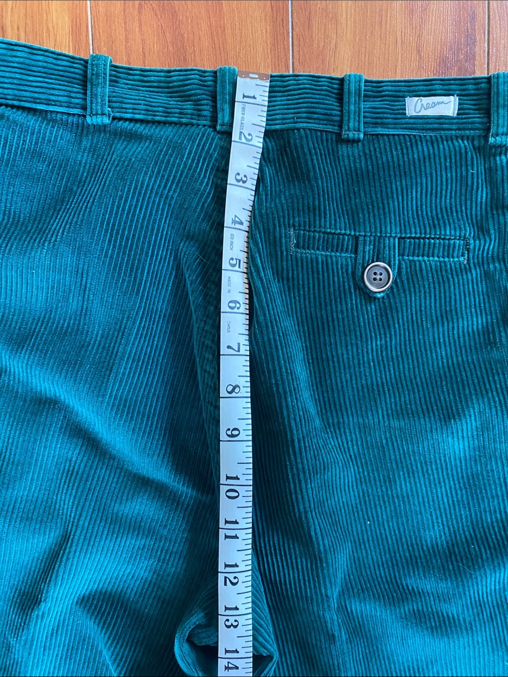 Vintage Forest Green Corduroy pleated Trousers - Picture 8 of 9